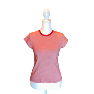 BRANDY MELVILLE Vintage Red & White Striped Tee Size S